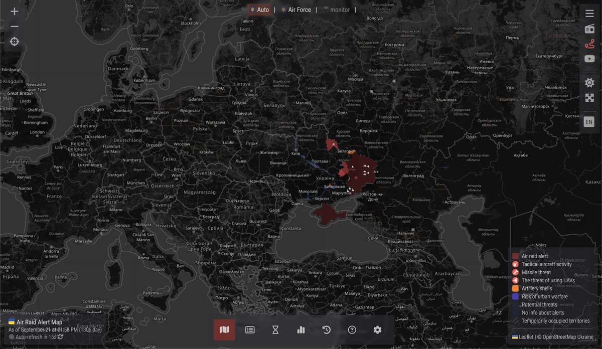 Мапа тривог 🇺🇦 / Air Raid Alert Map of Ukraine